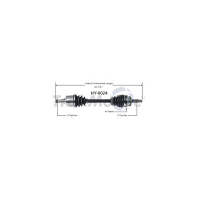 Cardan Avant Gauche Hyundai,Kia Remplace HY-8028